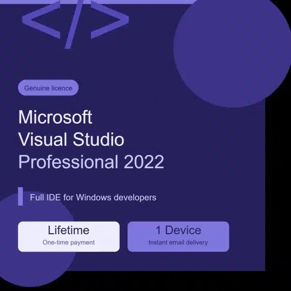 Microsoft Visual Studio Professional 2022 lifetime licence for 1 device